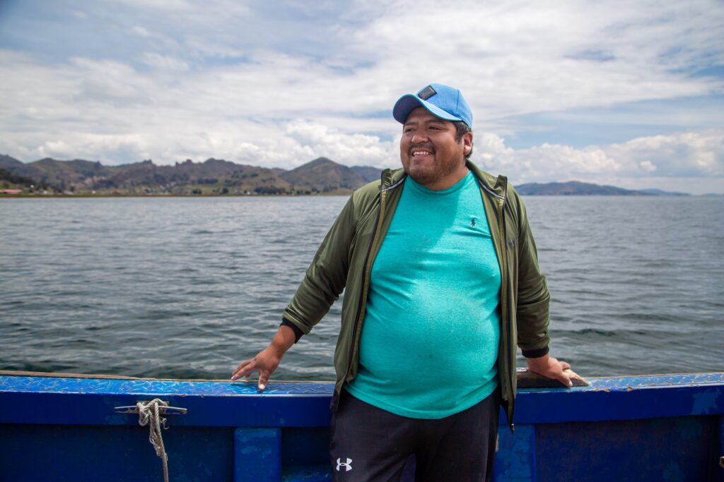 Juan Cruz Aruquipa, emprendedor peruano. Lago Titicaca