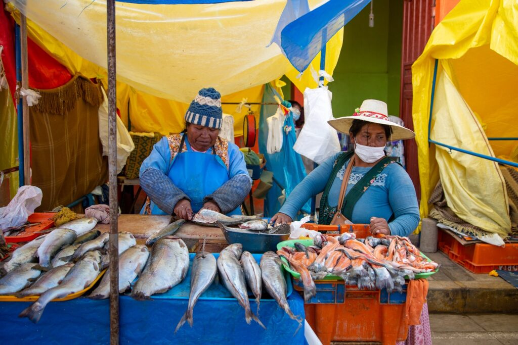 Mercado de Puno, Lago Titicaca, Perú