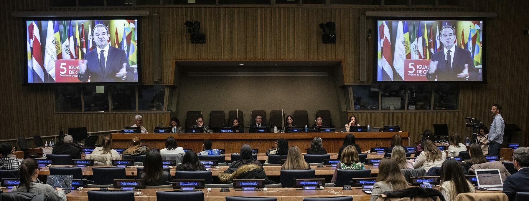 Acto de la FMBBVA en Naciones Unidas, en la CSW67, sobre mujer y digitalización